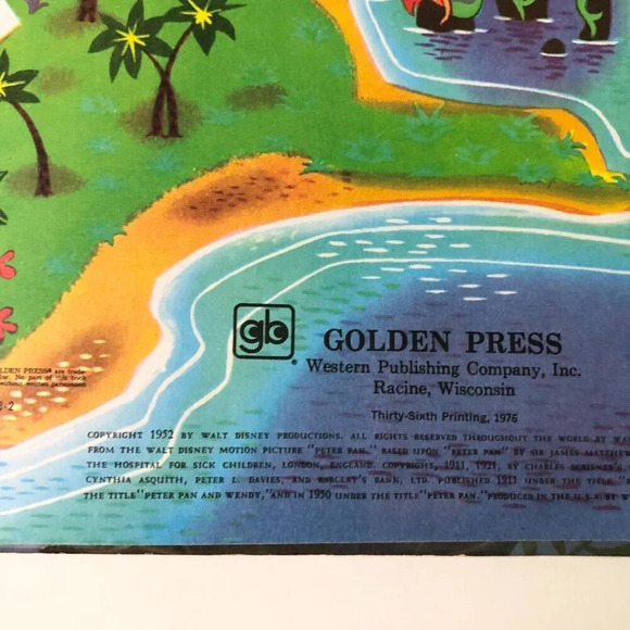 Vintage 1976 Peter Pan A Big Golden Book Walt Disney - Picture 9 of 16